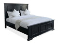Solid Wood Raised-Panel Bed Frame with High Headboard & Low Footboard