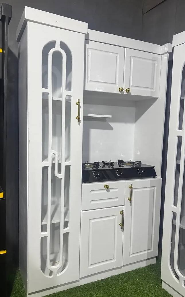 White Multi-Functional Kitchen Hutch & Grocery Display Cabinet
