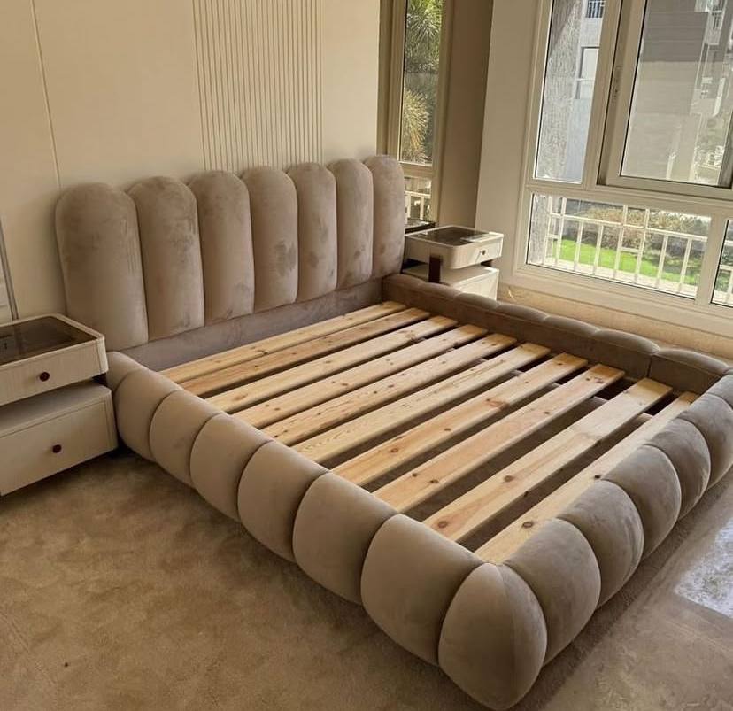 Fluted Vertical Channel-Tufted Soft Velvet Platform Bed Frame