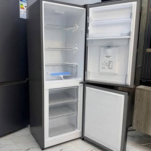 Hisense Metallic Bottom-Freezer Fridge with Integrated Water Dispenser